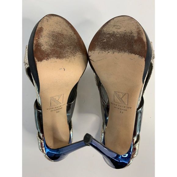 Womens Reed Krakoff Slingback Stiletto High Heel Size 38 EU 7.5 US Metalic 6064 - Picture 14 of 14